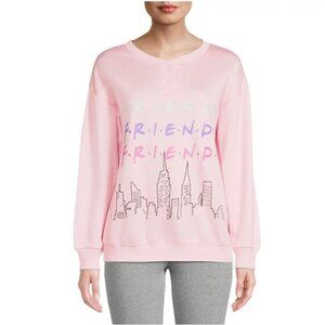 Friends Pink Pajamas Long Sleeve Fleece Lined Top Size Large